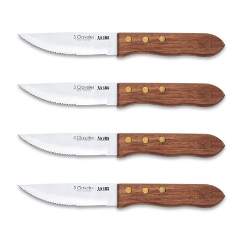 SET 4 CUCHILLO CHULETERO ANGUS CLAVELES